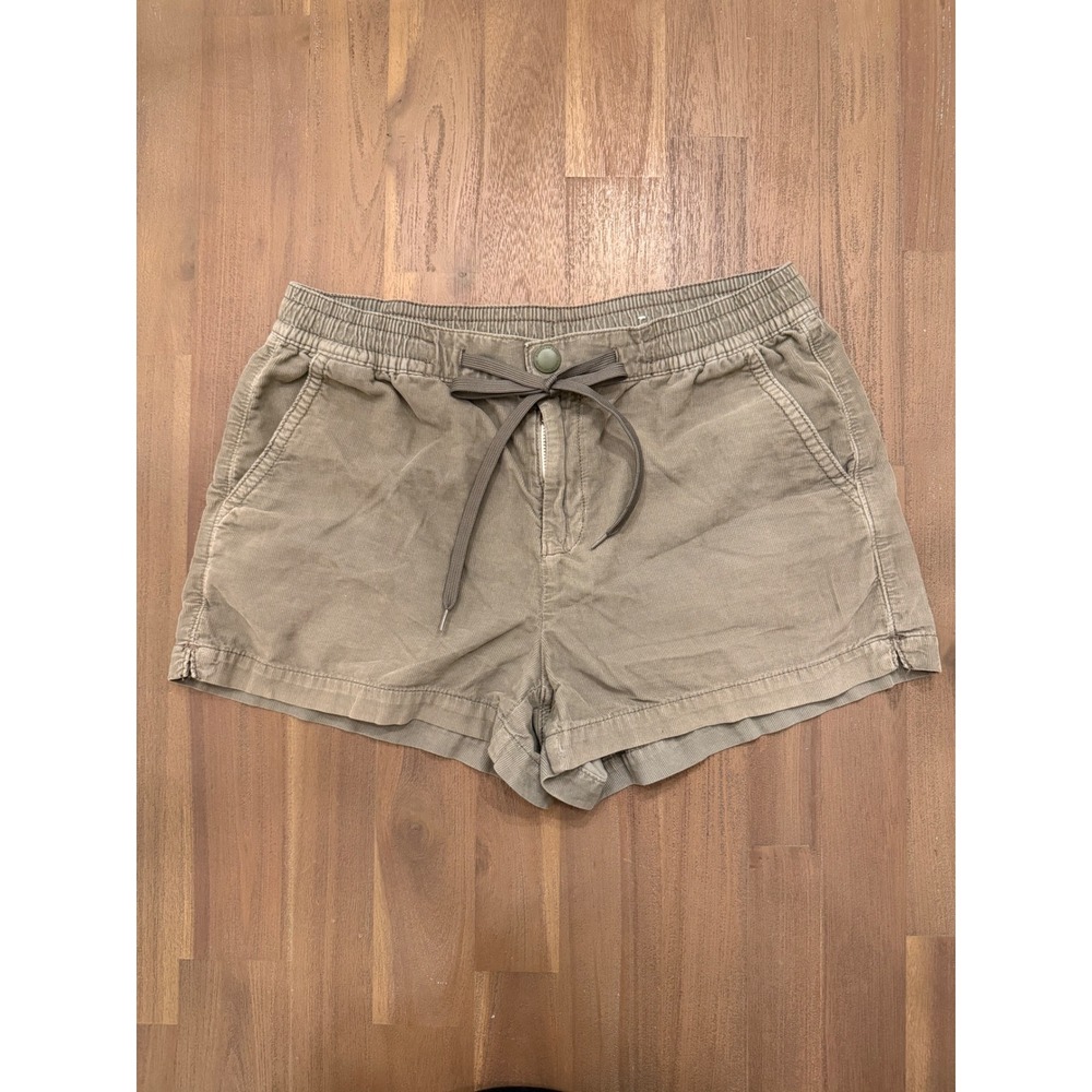 American Eagle Corduroy Shorts Womens Small Olive Green Elastic Waist Drawstring